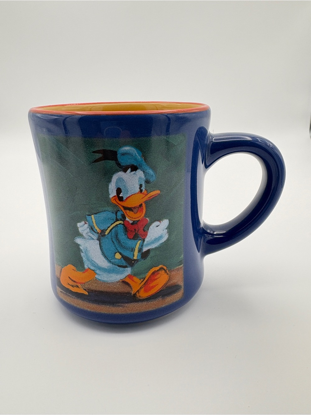 Disney Store DONALD DUCK Coffee Mug Blue Yellow